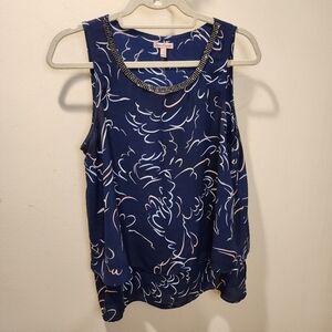 Juicy Couture Navy Blue Relax Fit Sleevesless Blouse size M